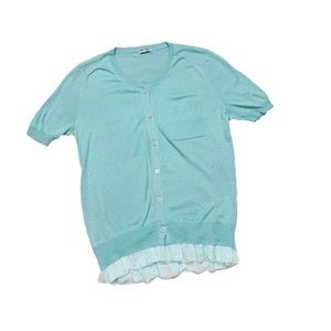 miu miu cashmere silk ruffle top